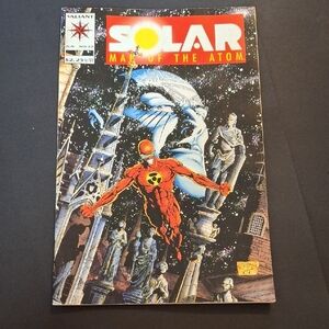 Valia Solar Man of the Atom Art Print - Vibrant Red and Blue